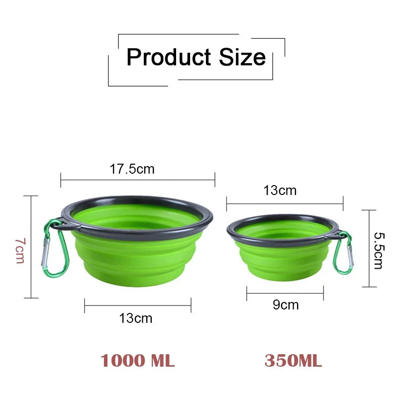 Ultimate 2-in-1 Portable Pet Feeder & Water Bottle with Collapsible Silicone Bowls – Travel Food & Water Dispenser for Dogs and Cats, Includes Carabiner Clip