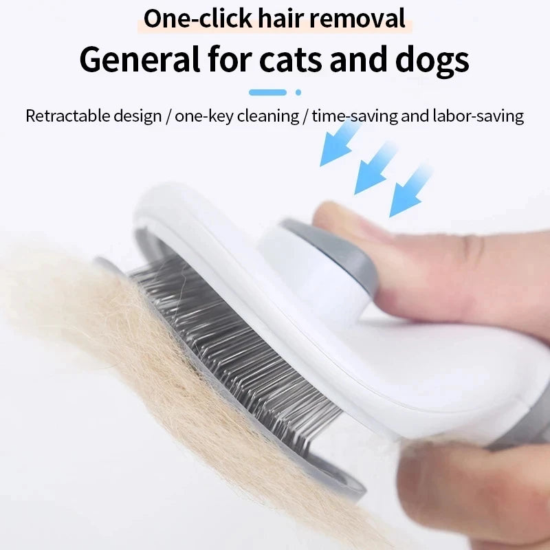 Ultimate Pet Grooming Tool: Stainless Steel Cat Brush & Dog Comb for Long-Haired Pets – Tangle Remover & De-Shedding Brush