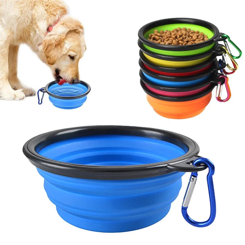 Ultimate 2-in-1 Portable Pet Feeder & Water Bottle with Collapsible Silicone Bowls – Travel Food & Water Dispenser for Dogs and Cats, Includes Carabiner Clip